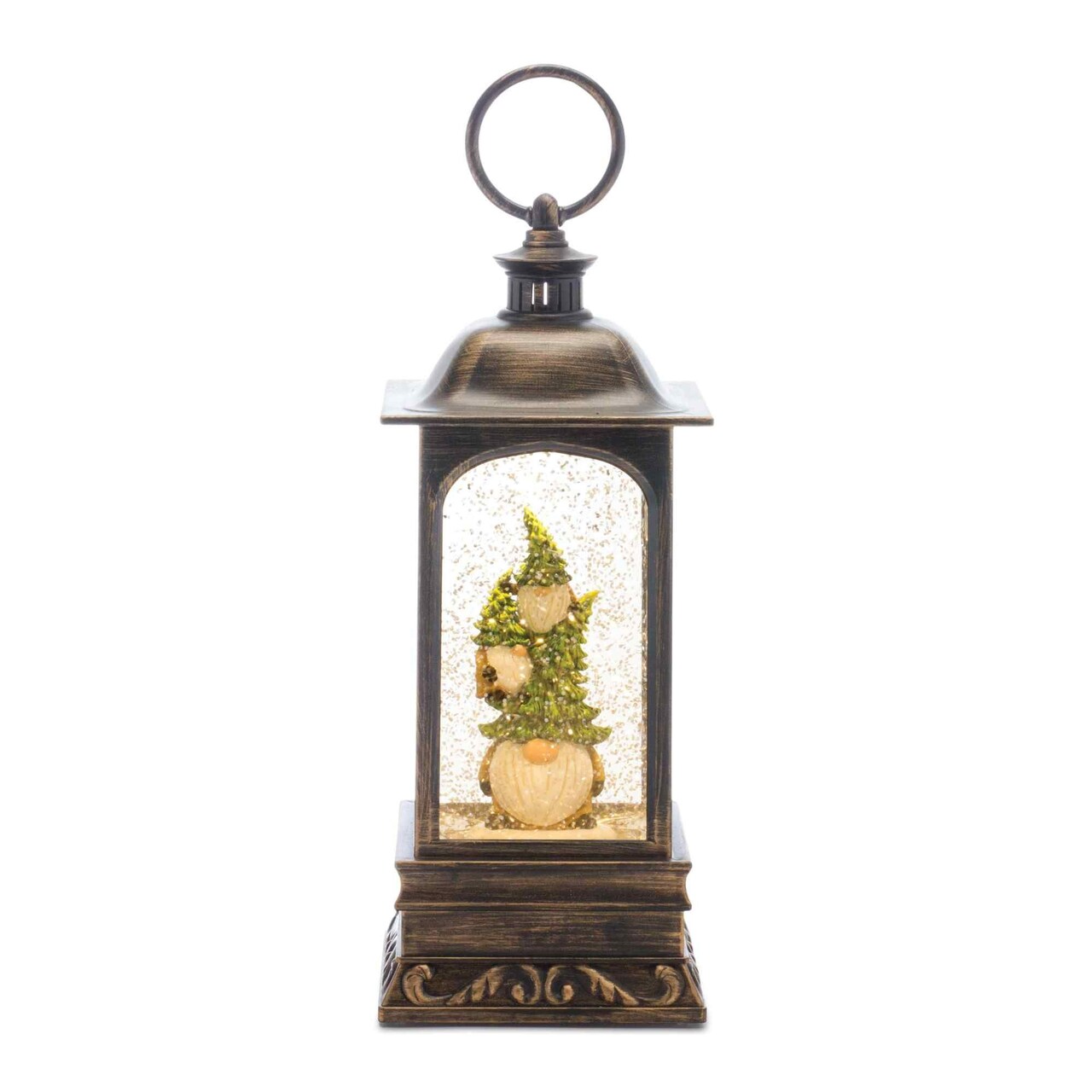 Melrose 10.75" LED Lighted Gnome Stack Christmas Snow Globe Lantern